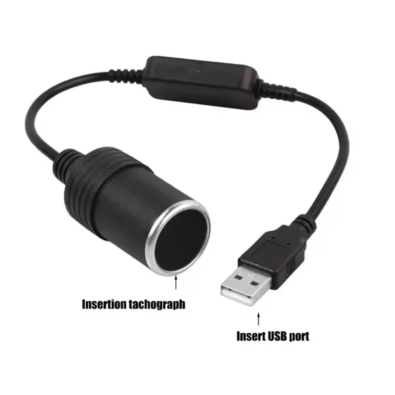 5V 2A USB To 12V Cigarette Lighter Socket USB Male to Female Cigarette Lighter Adapter Converter Car Electronics Accessories 1PC view 2