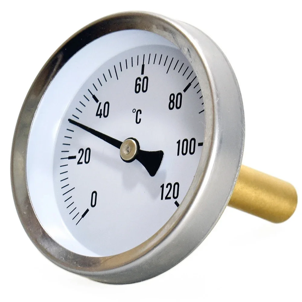 Analog Thermometer Bimetallic Thermometer Dial Diameter 63mm Long Service Life Thermometer With Brass Sleeve Analyzer