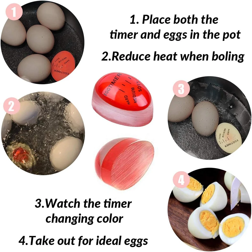 Egg Timer for Boiling Eggs Kitchen Gadget  Color Changing Egg Timer Thermometer Perfect Egg Timer Boiled Egg Timer