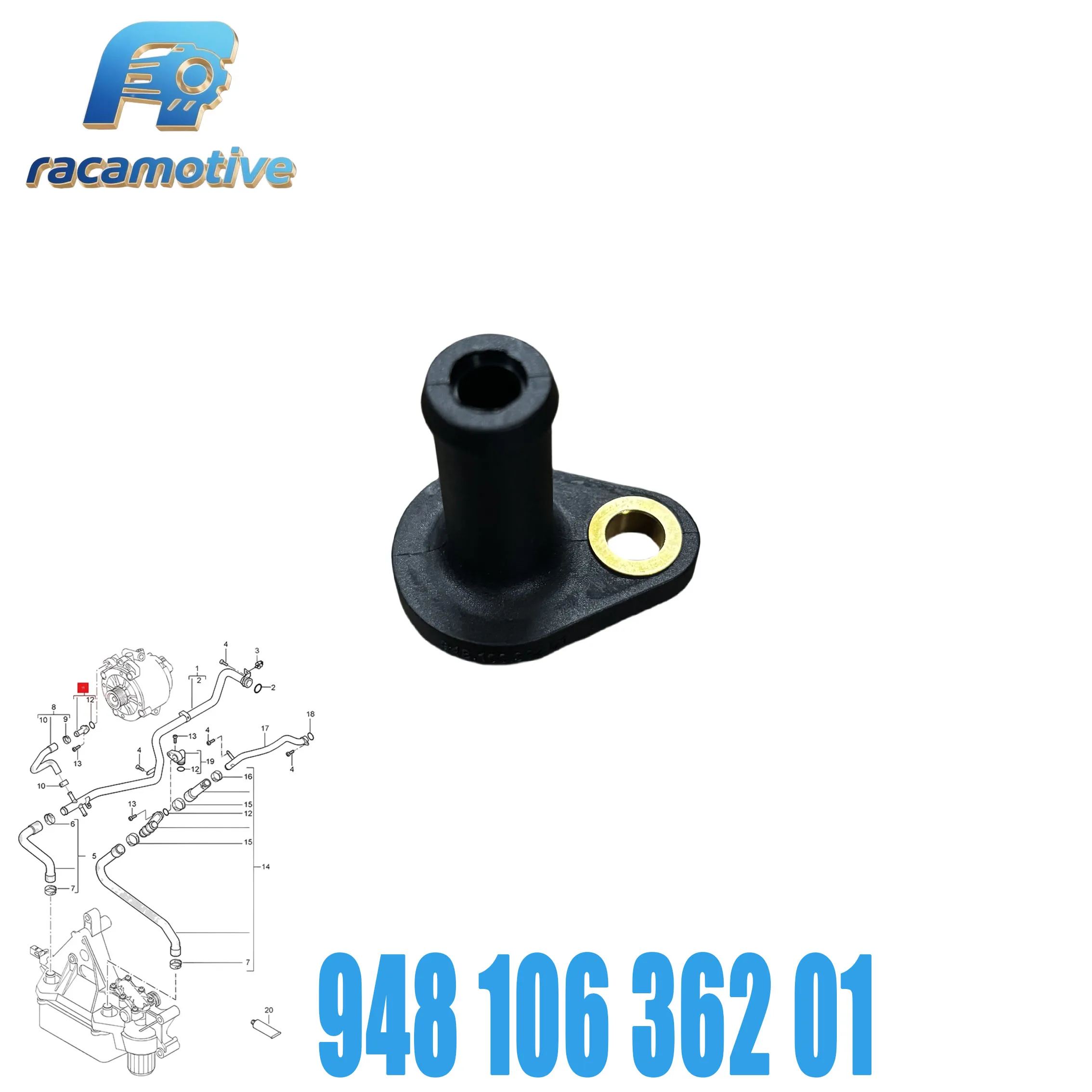 جديد 94810636201 لبورشه كايين موصلات أنابيب مياه تبريد السيارات موصلات أنبوب تبريد الزيت 948 106 362 01. #3