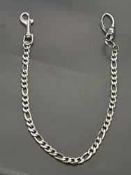 24 ins heavy Stainless steel wallet pants chain skull snap clasp trigger hook 11mm cuban Miami chain street keychain