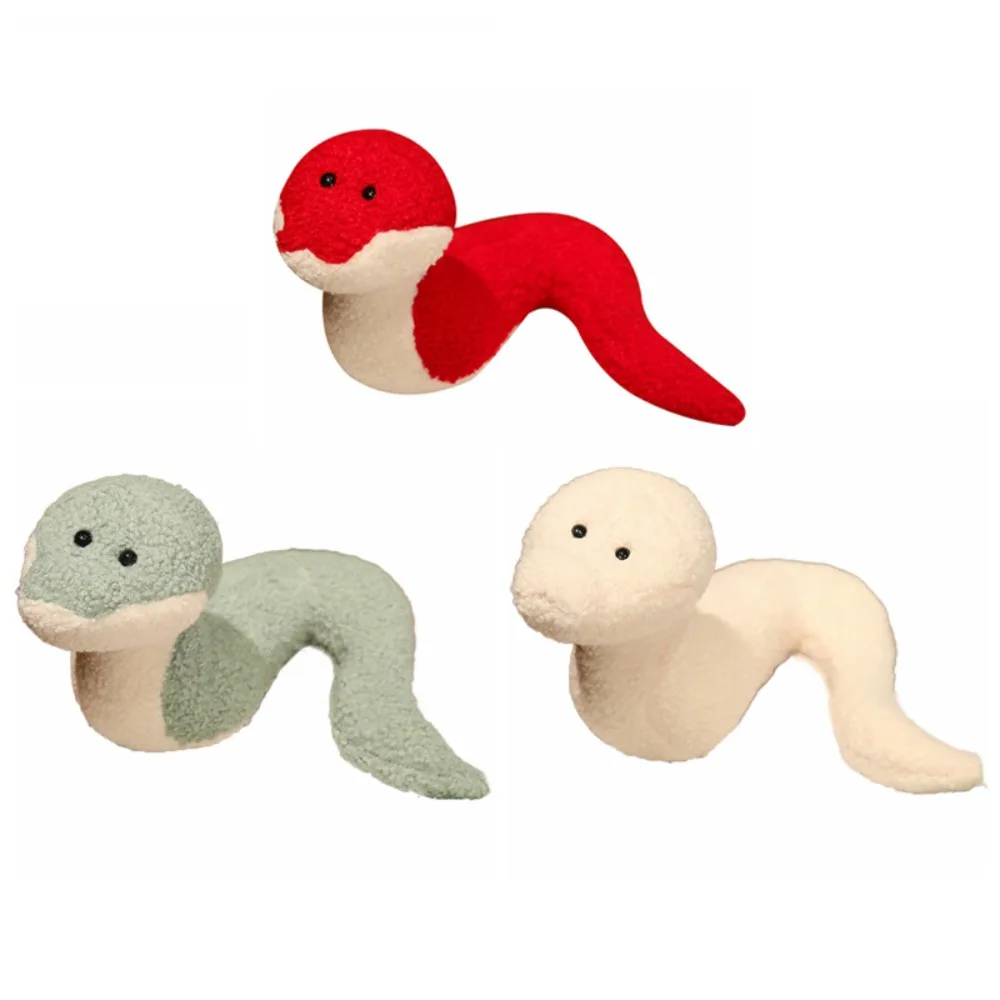 Felice anno nuovo anno del serpente peluche cotone PP simulazione serpente anno mascotte giocattolo rosso serpente creativo bambola peluche bambini