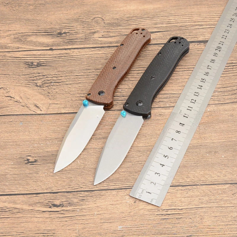 

New 535BM Folding Knife 9CR18MOV Blade Flax Handle Camping Survial Outdoor Hunting Tactical Self-defense Pocket Knives EDC Tool