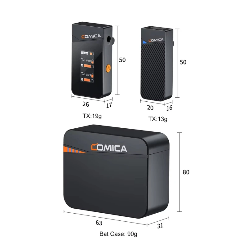 ميكروفون Comica Vimo C 2.4G صغير لاسلكي مع علبة شحن لكاميرا الهاتف الذكي ومقابلة بودكاست على YouTube Facebook