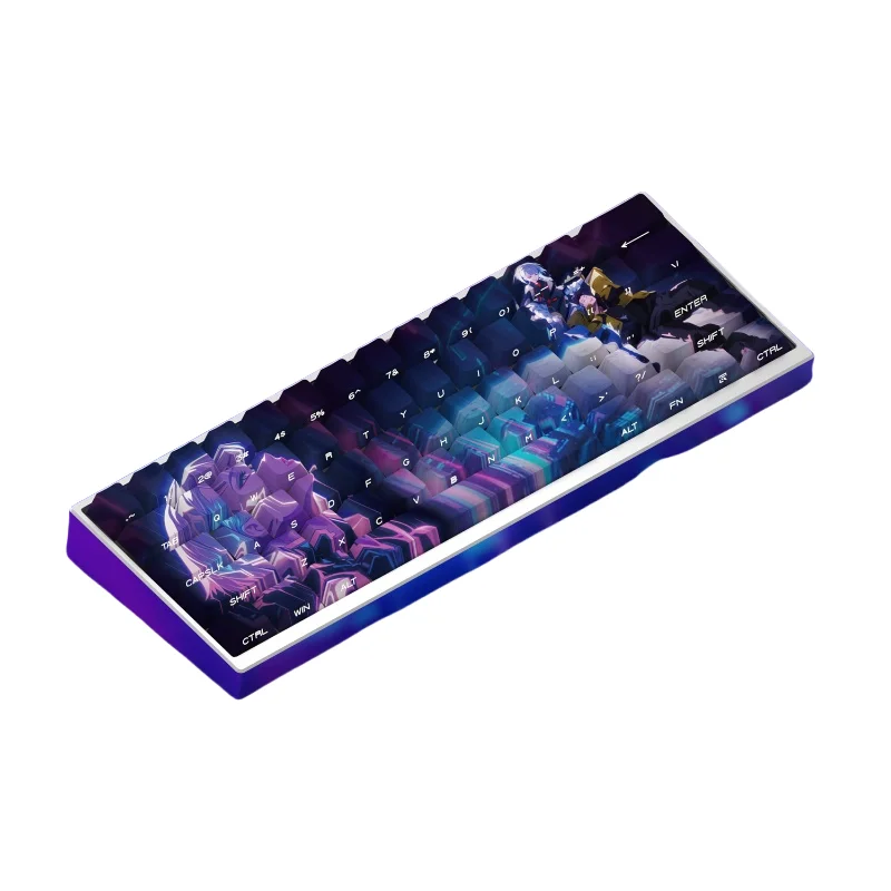 Lucy Theme Keycaps 130 Keys Side Engraved Light-Transmitting Pbt Material Thermal Sublimation Process Mechanical Keyboard Keycap