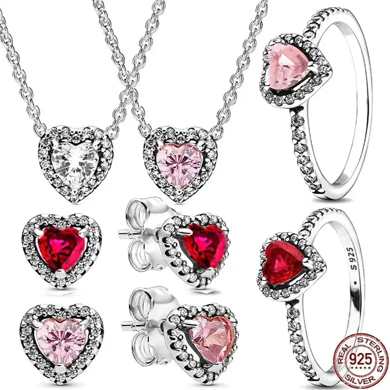 

Hot selling 925 sterling silver women's jewelry rings, necklaces, earrings, fashionable holiday gifts, sparkling luxury jewelry