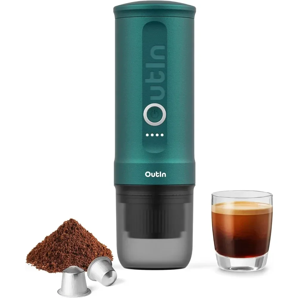 Nano Portable Electric Espresso Machine, Self-Heating, USB-C & Car Charger, 20 Bar Mini Coffee Maker, With Ground Coffee