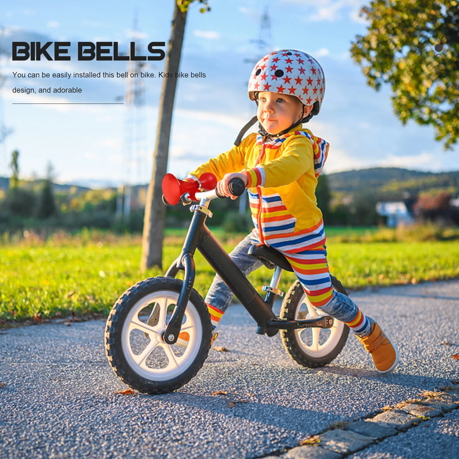 

Colorful Mini Horn Cute Loud Safety For Bicycle Scooter Riding Outdoor Cycling Gift (Red) Fixed Bell Scooter Bike Bell Bike