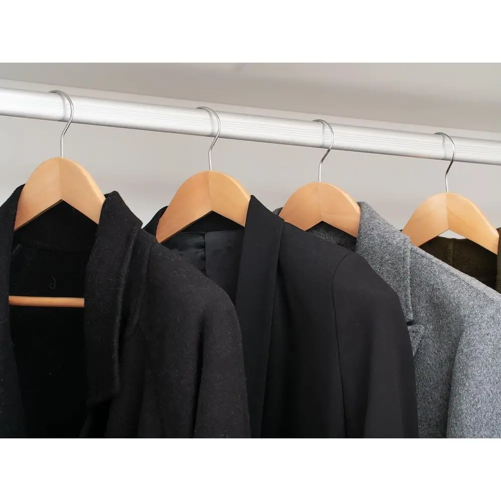 10 عبوات من شماعات الخشب الطبيعي الواسعة للغاية للمعاطف والقمصان والسترات والسراويل والبدلات #3