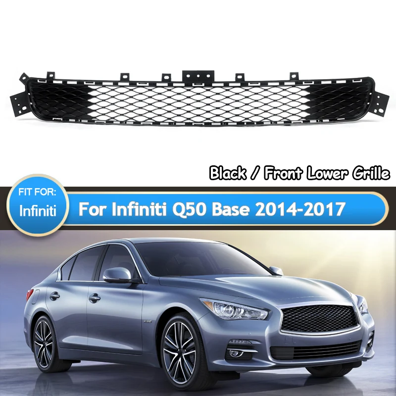 

SAIQINGSP Car Accessories Tools 1 Piece of Front Bumper Lower Center Grille Fit For Infiniti Q50 2014-2017 Black