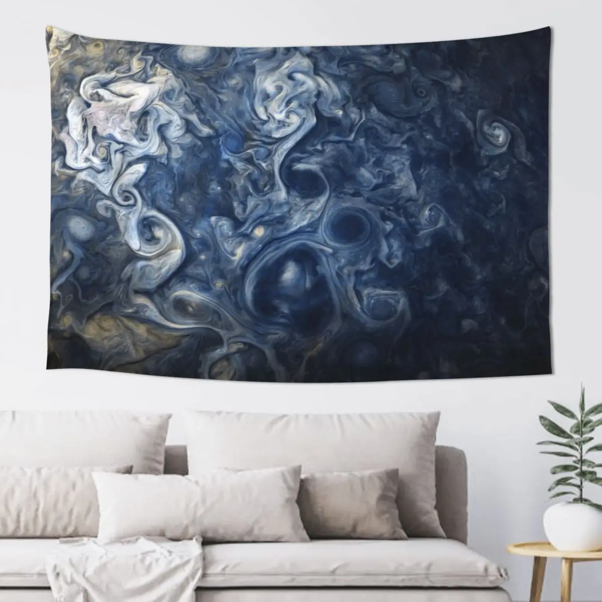 

Swirling Blue Clouds of Planet Jupiter from Juno Cam Tapestry Decoration For Home Korean Room Decor Tapestry