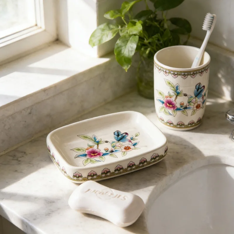 Soap Dish Bar Cleaner Dish for Shower, Ceramic Dishes for Large Soap Bar Shampoo or Sponge, Shower Soap Dish Saver Tray