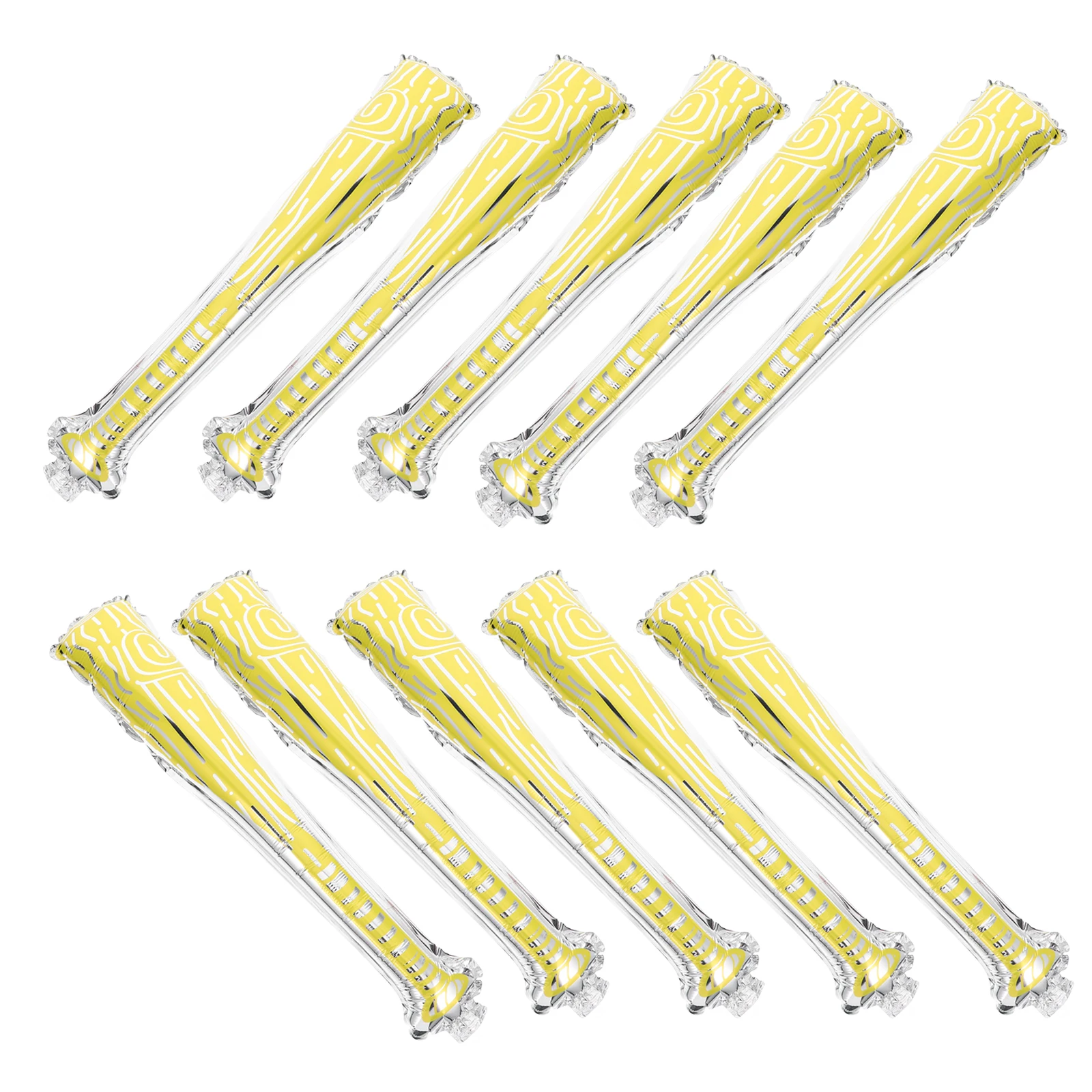 10 個インフレータブル野球バットバルーンアルミ箔イエローパーティー用品好意カーニバル賞品写真小道具おもちゃゲーム