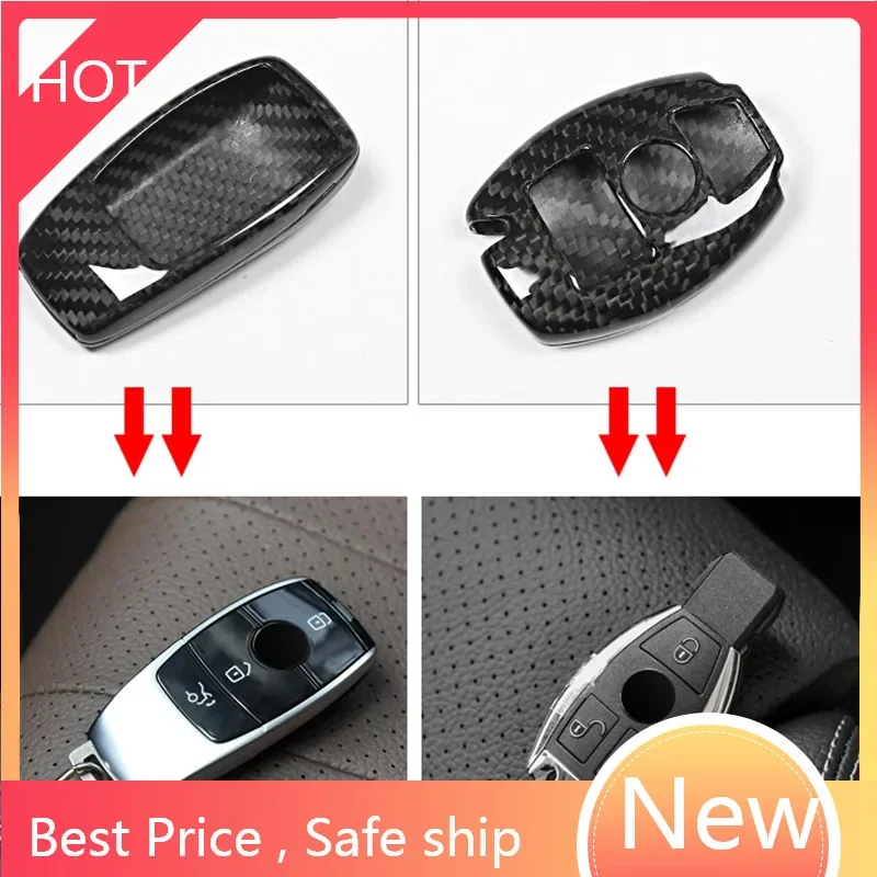 Real Carbon fiber Car Key Shell Cover Trim For Mercedes benz A C E G S GLE GLC Class W177 W205 W213 W167 W222 W463 X253