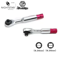 Mini Ratchet Wrench Rod, Chave de fenda Bit Tools, Soquete hexagonal para madeira, 1/4 rápido, 72 dentes