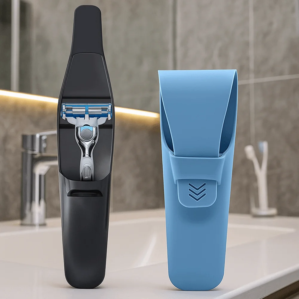 

2Pcs Silicone Manual Shaver Protector Waterproof Anti-Scratch Razor Cover Soft Safety Razor Case Suitcase Storage