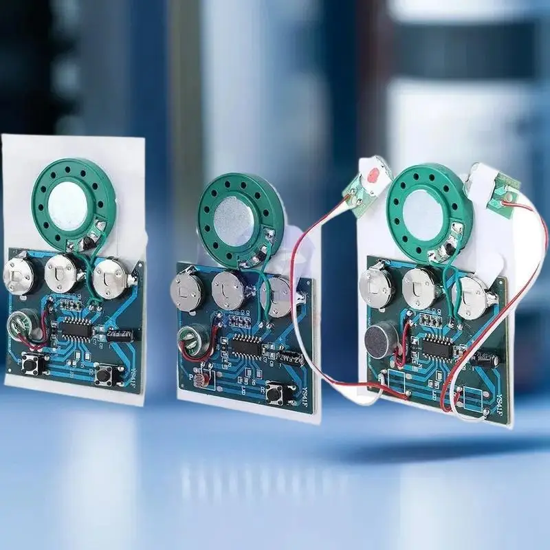 قطعة واحدة من رقاقة تسجيل تشغيل الصوت 60 ثانية لملحقات بطاقات المعايدة، التحكم بزر مزدوج