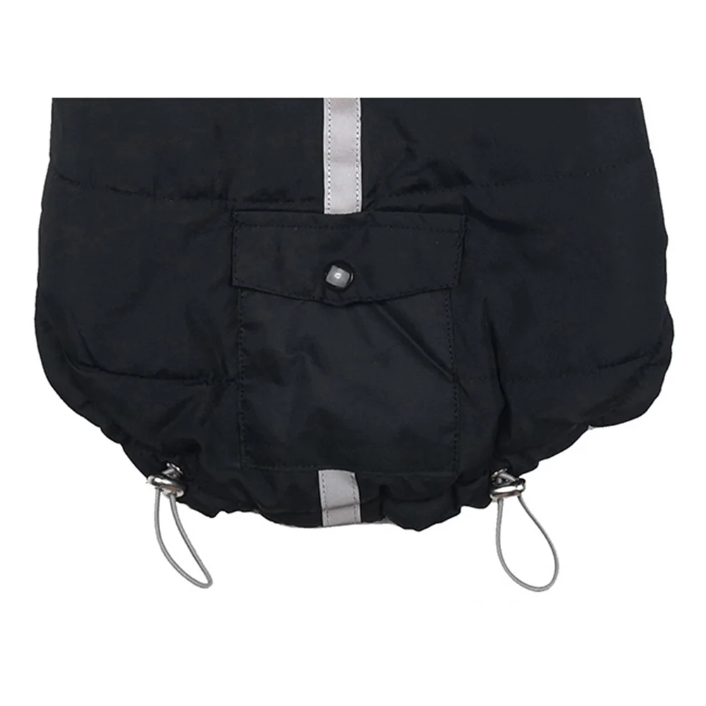 

Dog Coat Black S Size Glow in Dark Pet Vest Warm Cotton Layer for Autumn Winter Outdoor Activities Soft Skin Friendly Tape