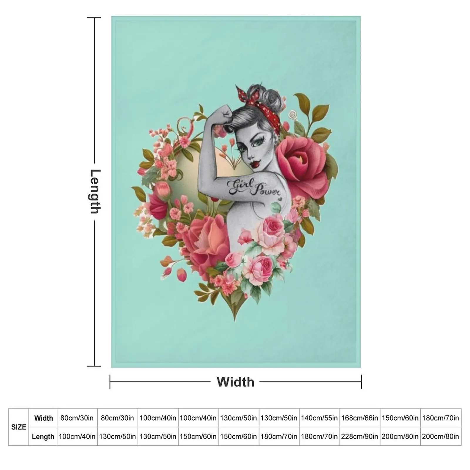 Girl Power by Anne Cha Modern Rosie the Riveter Throw Blanket Summer warm for winter Stuffeds Quilt Blankets