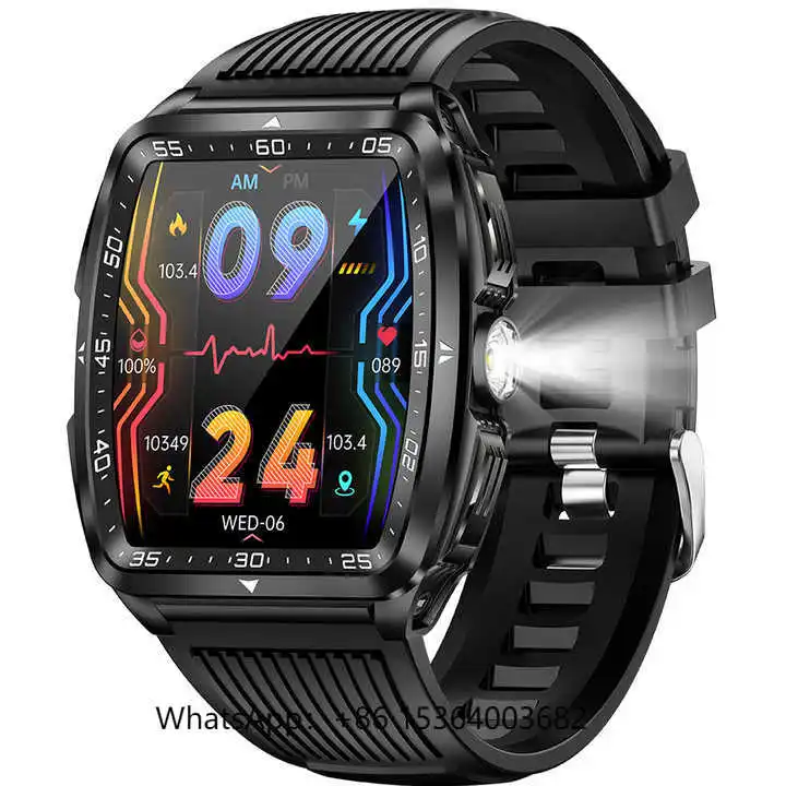 

Sports Smart Watch 2025 KT83 5 ATM Waterproof Sleep Monitor Fitness Tracker Outdoor Smartwatch with Flashlight