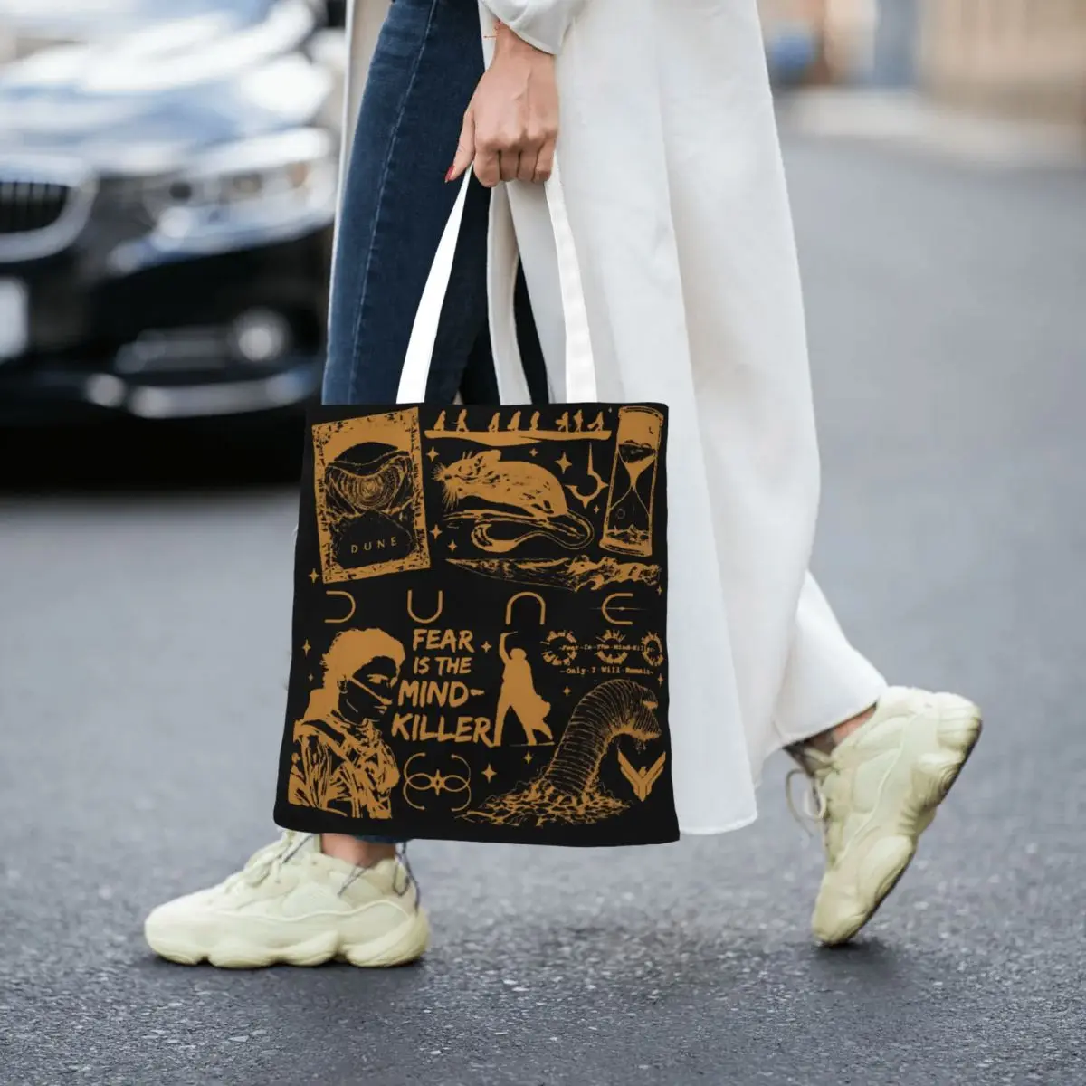 Sacolas filme dune para as mulheres, bolsa de ombro dobrável estudante, bolsa de mercearia casual, parte 2