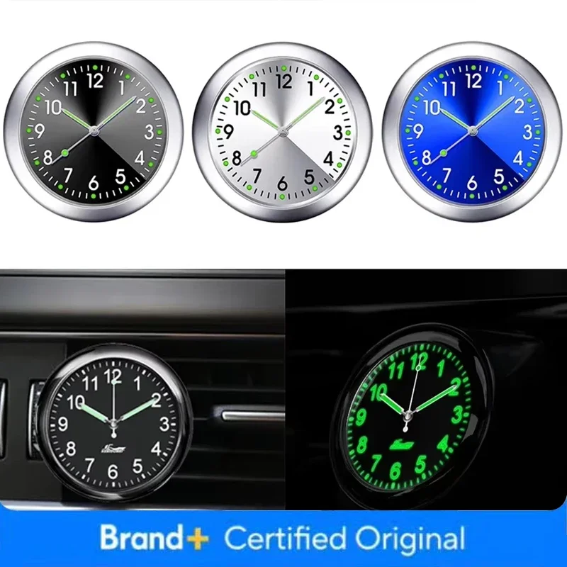 40mm 43mm Car Mini Luminous Car Clock Automobiles Internal Stick-On Watch Mechanics Quartz Clocks Auto Ornament  Digital Clock