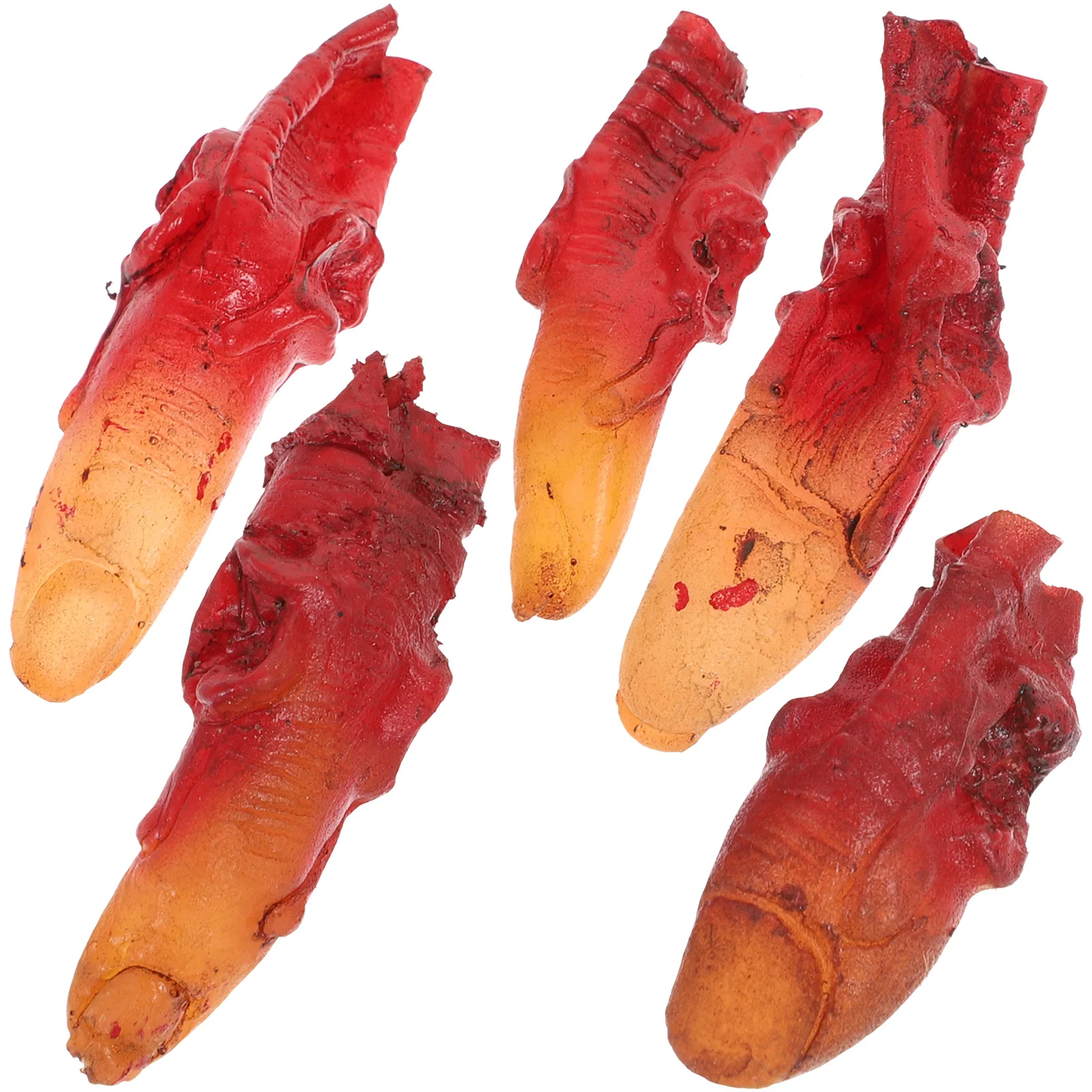 

5 Pcs Halloween Broken Finger Nail Decoration Props Scary Red Black Decorations