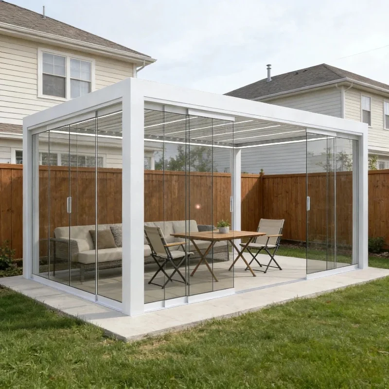 Luxury Waterproof Motorized Aluminium OEM Customizable Size Garden Pergola Outdoor