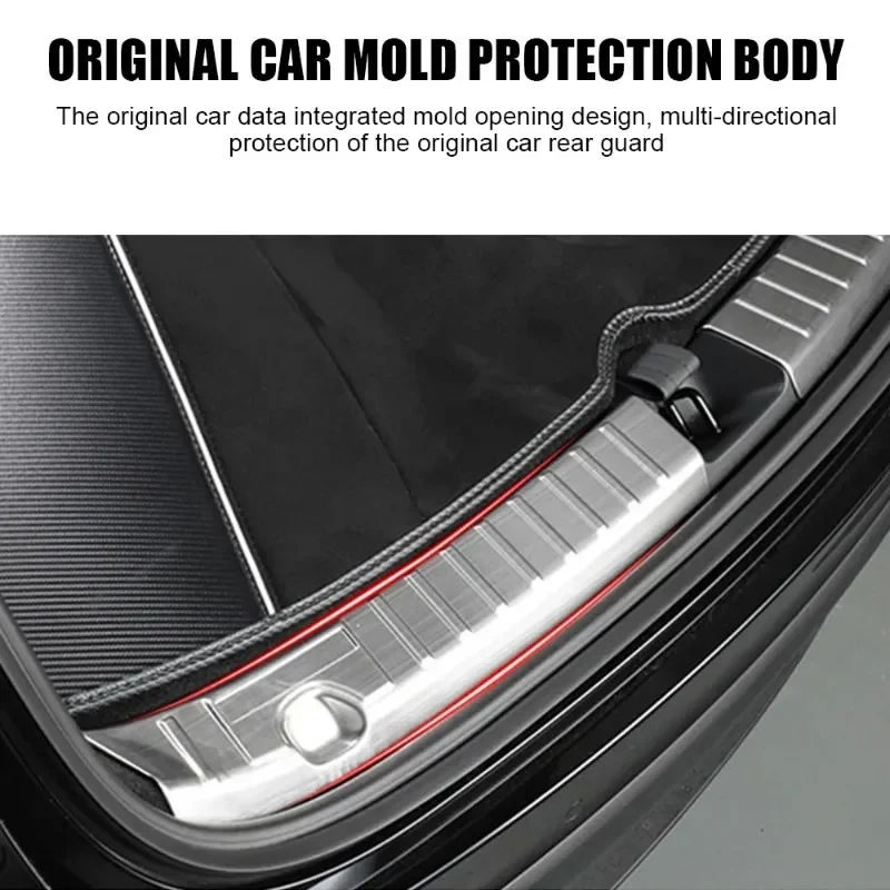 For Tesla Model 3/Y/3+ Highland 2024 Rear Trunk Stickers Covers Sill Guard Foot Plate Door Protector Car Decorative Accessories