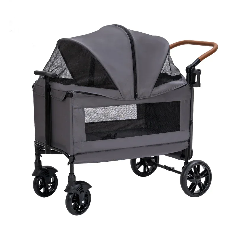 

Multifunctional Pets Foldable Four Seasons Universal Outdoor Travel Large Space Fully Enclosed 4 Wheels Pet Stroller