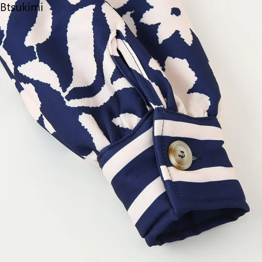 Fashion Floral Printing Cardigan Warm Jacket for Women 2025 Autumn Winter Round Neck Long Sleeve Coats Elegant Street Outerwear