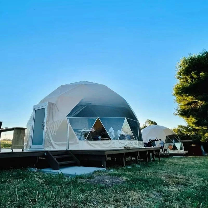 Hot weather desert project with platform igloo luxury dome tent for hotel resorts