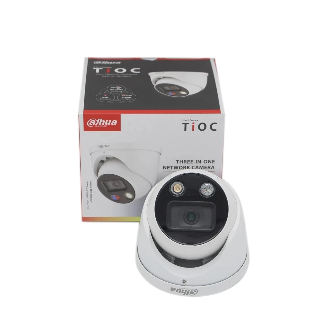 IP 5MP WizSense IPC-HDW3849H-AS-PV-S3 Altavoz con micrófono POE de doble luz disuasión activa seguridad del hogar CCTV AI