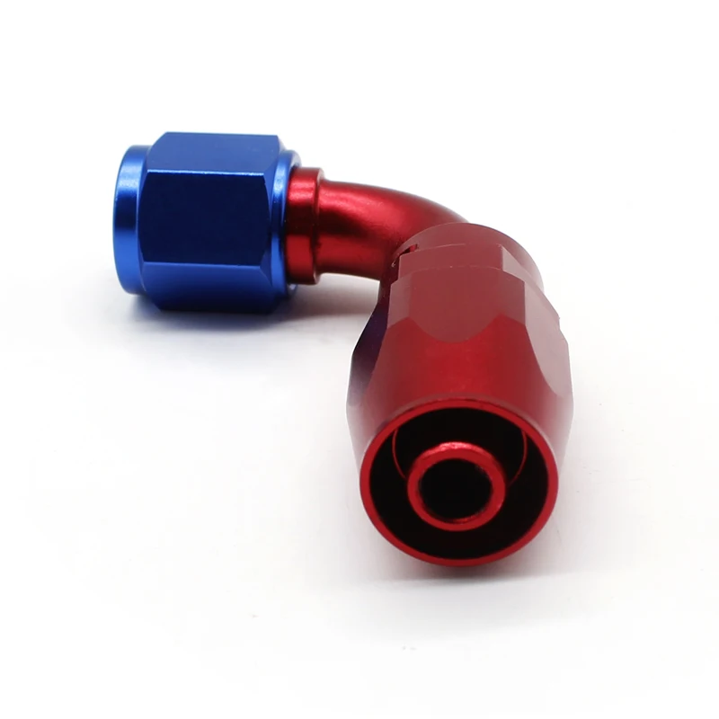 Car Universal Aluminum AN4/AN6/AN8/AN10/AN12 PTFE Hose End Fitting Adapter Straight 45 90 180 Degree for Oil Fuel Gas Hose Line