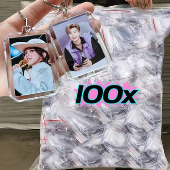 Transparent Photo Frame Keychain Tassels Snap-In Custom Insert Photo Alloy Acrylic Blank Keyring Clear Blank Picture Pendant