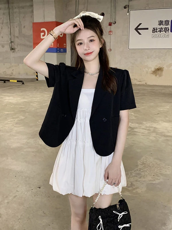 

Модный повседневный женский костюм Jaet, корейский свободный крой, ort Sve, однотонный, для поездок на работу, ветер, лето 2025, новый дизайн