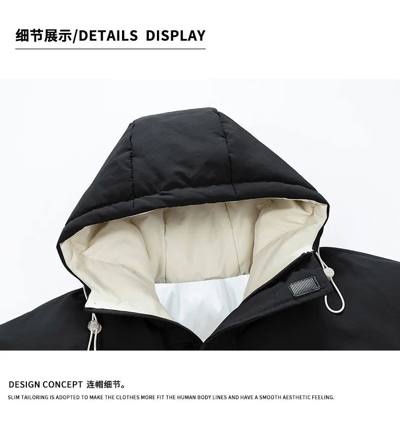 URSPORTTECH Winter Jacket Men Outdoor Hooded Thicken Men Winter Male Jacket Windbreaker Coat Oversized Warm Men Down Jackets