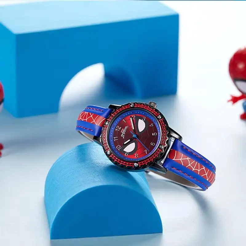 Cartoon Spider-Man Children Wrist Watches Boy Primary School Student Clock Waterproof Quartz Luminous Pointer Birthday Gift