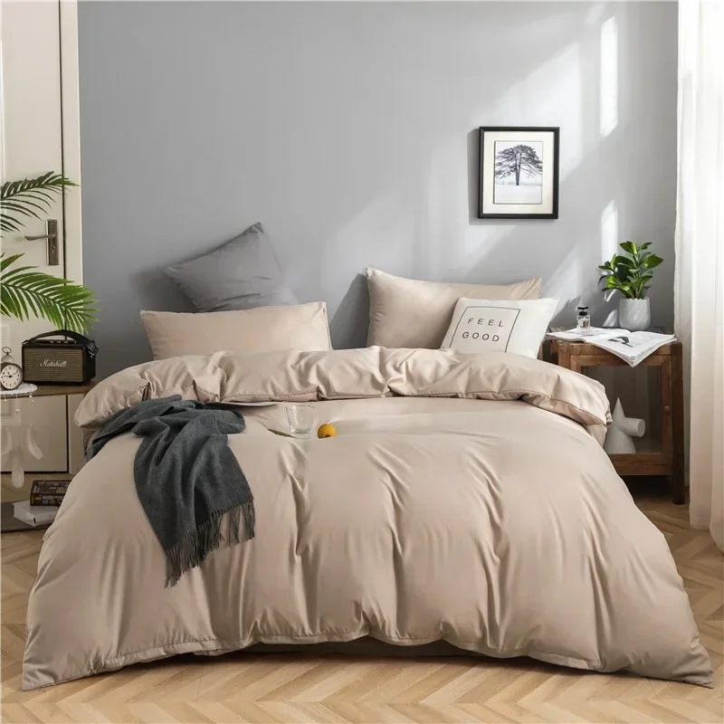 Parure de lit 100% coton, housse de sport 200x200, 2 taies d'oreiller, sans drap de lit, respectueux de la peau et respirant, pour deux personnes