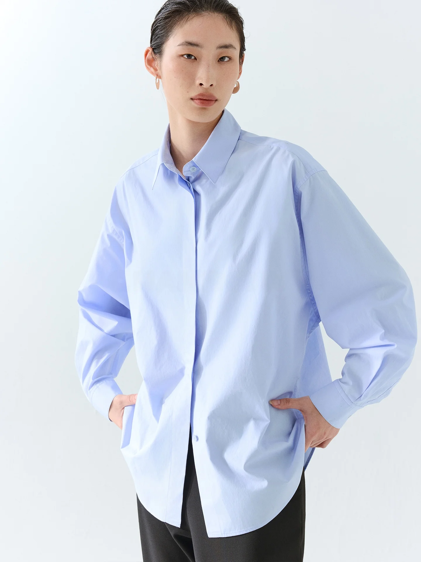 

Женская рубашка CHANDOOIVY из хлопка PIMA, облегающая, с эффектом похудения, из микрофибры высокой плотности, обработанной жидким аммиаком, свободного кроя, с длинным рукавом