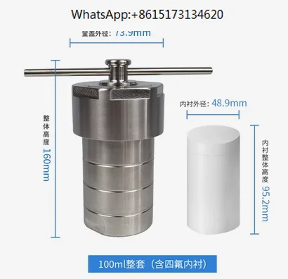 Hydrothermal Autoclave Reactor with PTFE Chamber Hydrothermal Synthesis 100ml high quality ne