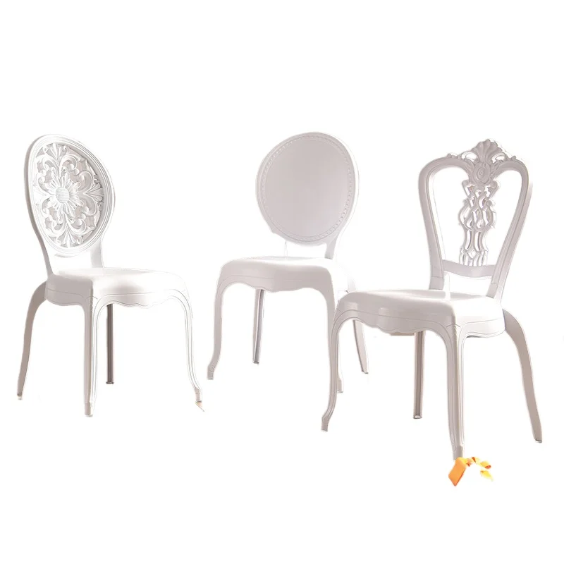 Polypropylene Plastic Backrest Princess Chair Vintage Court Style Hotel Banquet Wedding Hall Wedding Chair