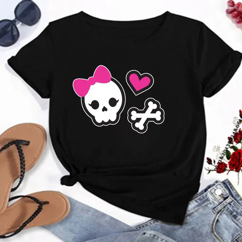 Kids Monster High MH Students T-Shirt Summer Casual Hipster Novelty Loose Roupas Masculinas Clothes Men Clothing Tops Print