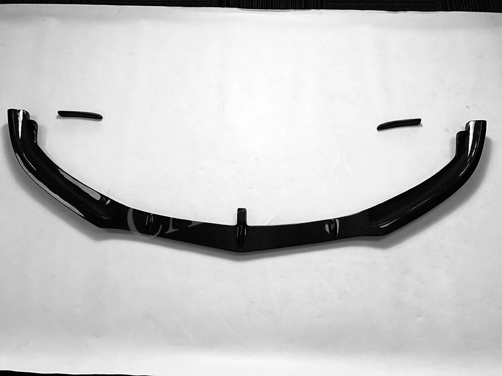 for C Class Carbon Fiber Front Lip Spoiler Side Trims Strips for Benz W205 C205 C63 C63s AMG Sedan Coupe 2015-2022 Bumper Guard view 3