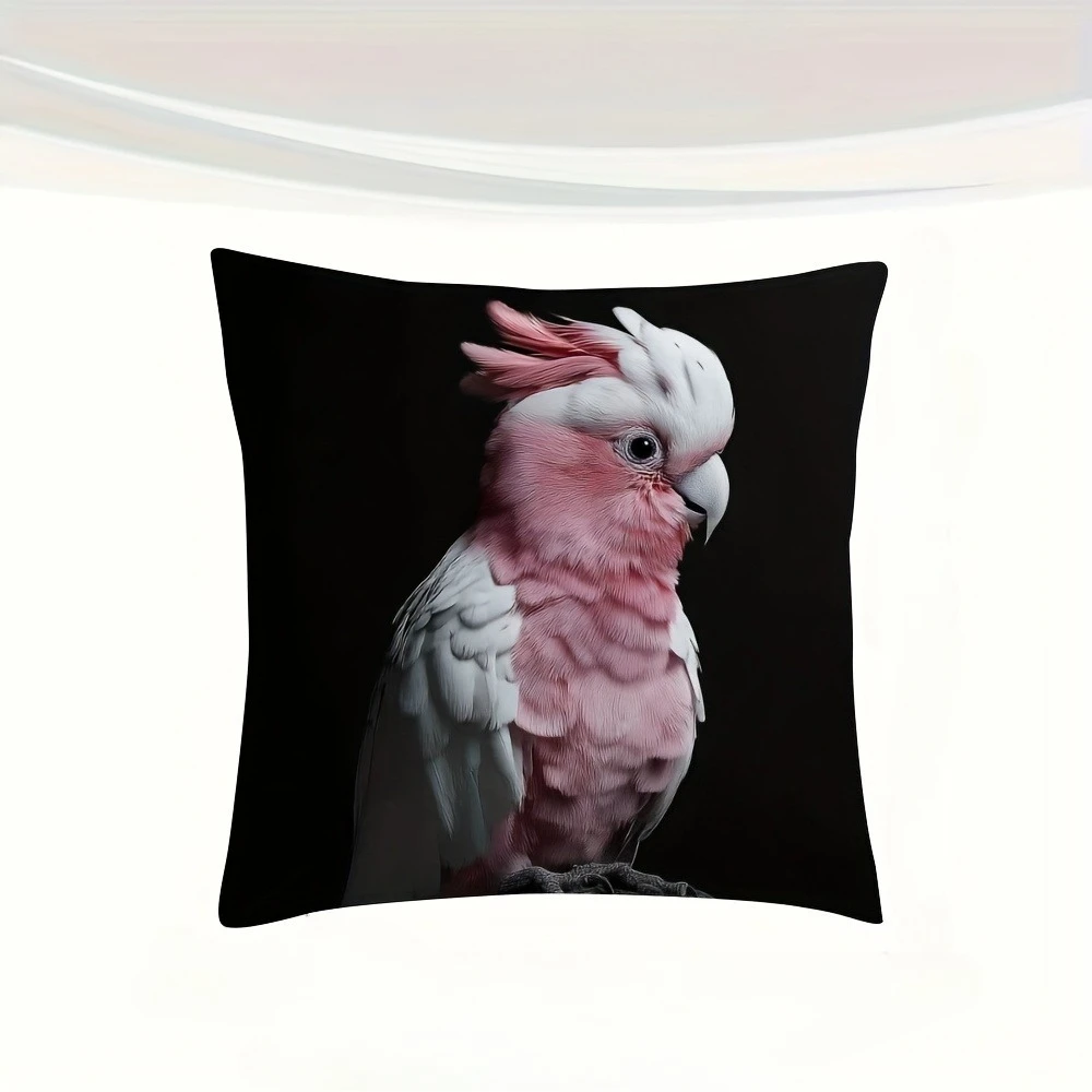 Double Sided White Cockatoo Bird Design Soft Throw Pillow Cover for Bed Sofa and Lounge Chair Home Decoration