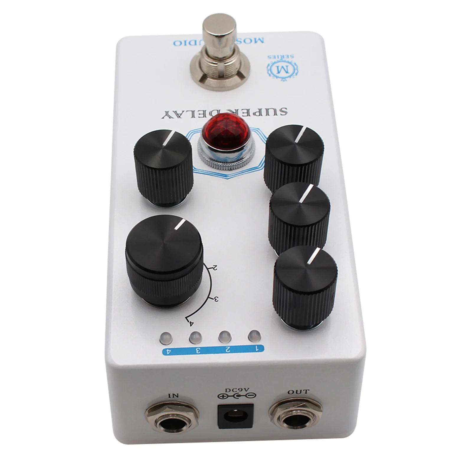 Moskyaudio Super Delay Pedal - Keeley Caverns Circuit, 4 Delay Modes, Analog Tape Emulation, True Bypass, Wow & Flutter Effects