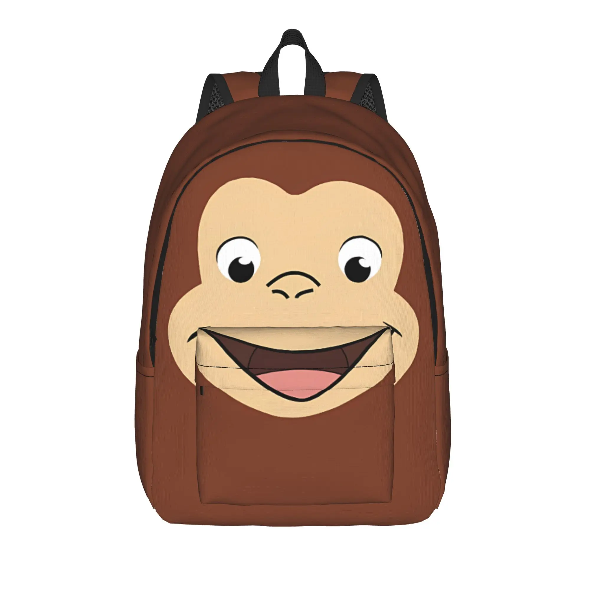 C-Curious George Backpack  Teen Polyester Hiking Backpacks Big Stylish High School Bags Rucksack
