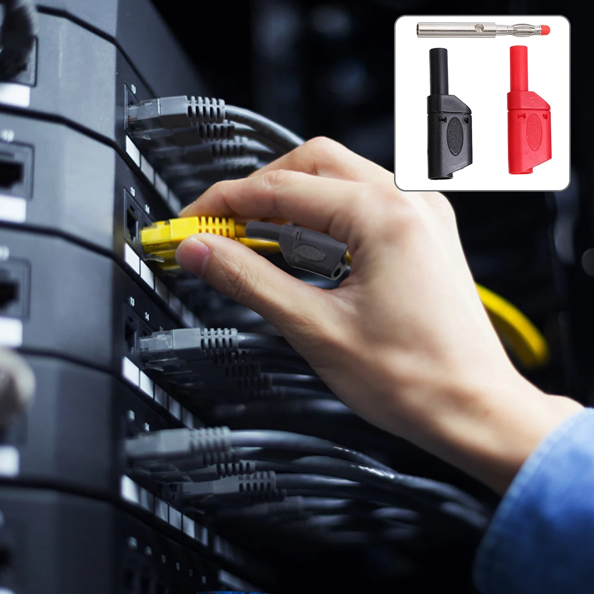 

10 pcs Soldering Seal Shrouded Banana Plug Connector Multimeter Test Leads Adapter 4Mm Standard Retractable Non Shrouded Plug