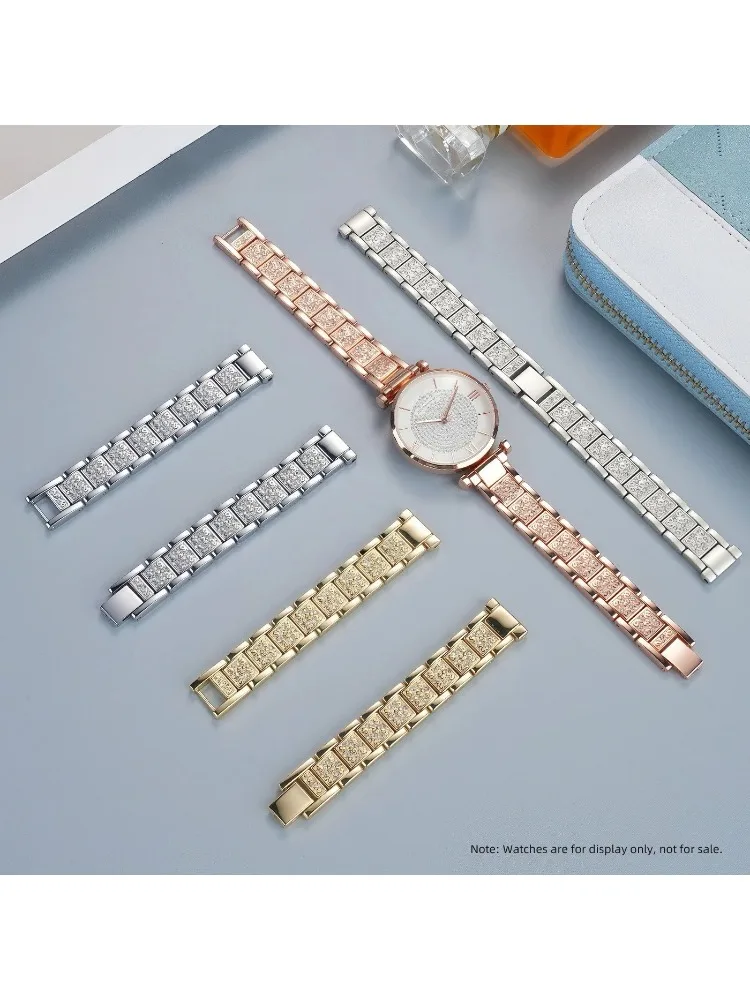 For Armani Starry Sky Watch Women Elegant Diamond Hand Jewelry Buckle Bracelet Star Light Silver Gold Rose Gold 14mm watch band