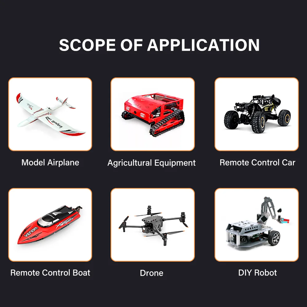 

Transmitter 8CH Radio Controller Cruise Control Gyroscope 300M with F-08AT Receiver For Model Aircraft Car Boat HOTRC HT-8A